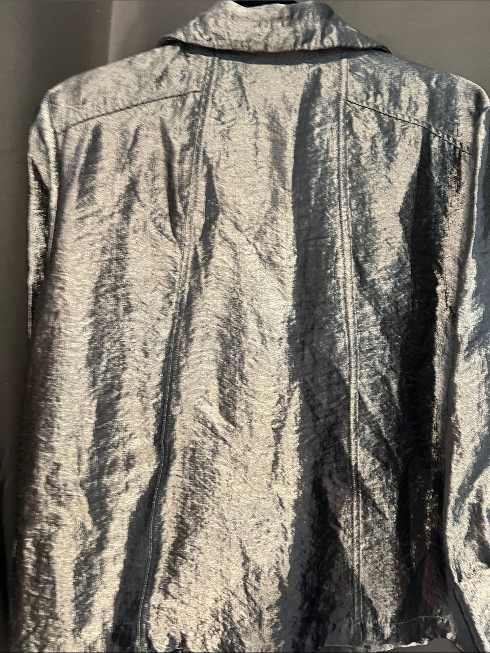 Ruby Rd. Metallic Silver Drawstring Utility Jacket - Picture 6 of 7